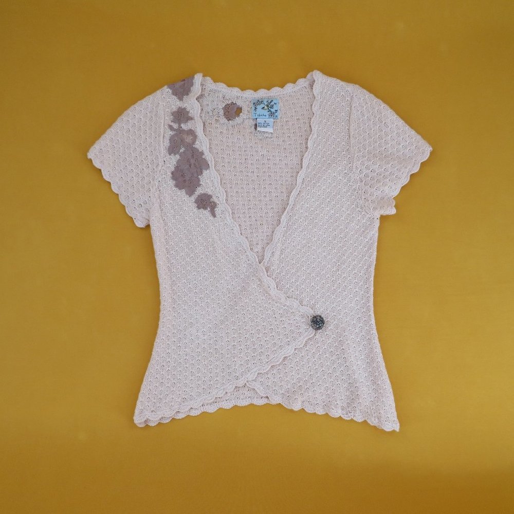Tabitha Anthropologie lightweigh knit wrap sweater